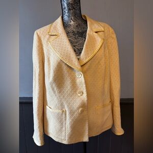 Style and Co 16w Piped and Lined Elegant Yellow Women's Blazer